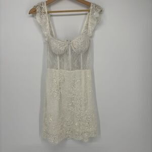 UNDONE LACE MIDI DRESS, CORSET ACCENTED TOP